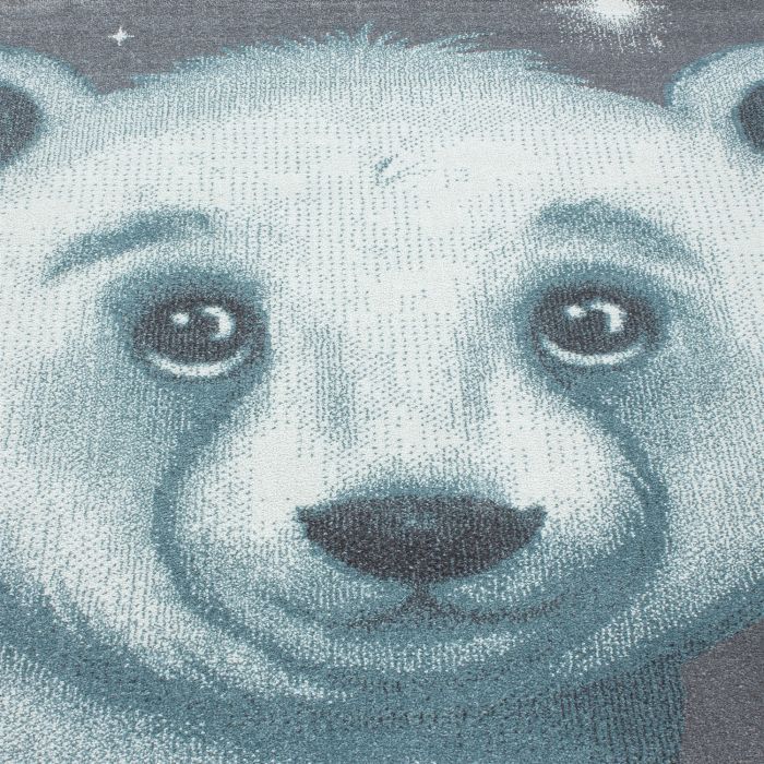 Bambi Eisbär kinderzimmer teppich kurzflor rechteckig 80x150cm blau