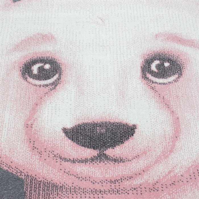 Bambi Eisbär kinderzimmer teppich kurzflor rechteckig 80x150cm rosa