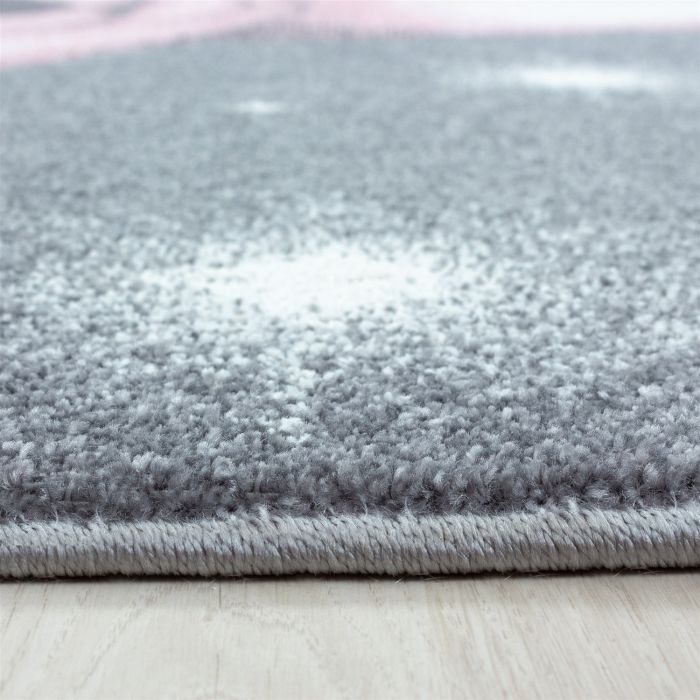 Bambi Eisbär kinderzimmer teppich kurzflor rechteckig 80x150cm rosa