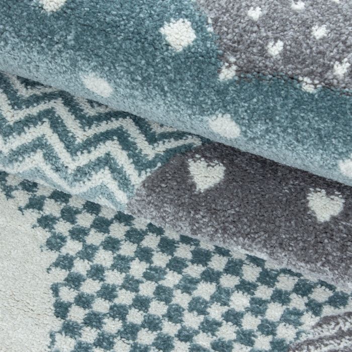 Bambi Wolken kinderzimmer teppich kurzflor rechteckig 80x150cm blau