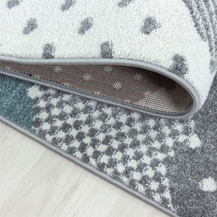 Bambi Wolken kinderzimmer teppich kurzflor rechteckig 80x150cm blau