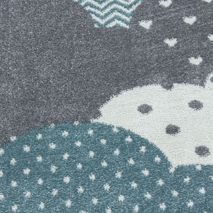 Bambi Wolken kinderzimmer teppich kurzflor rechteckig 80x150cm blau