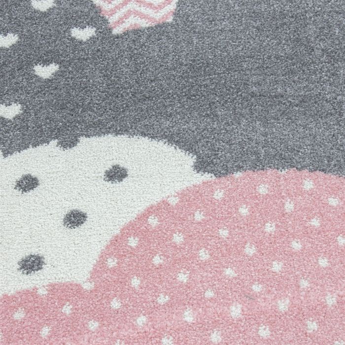 Bambi Wolken kinderzimmer teppich kurzflor rechteckig 80x150cm rosa