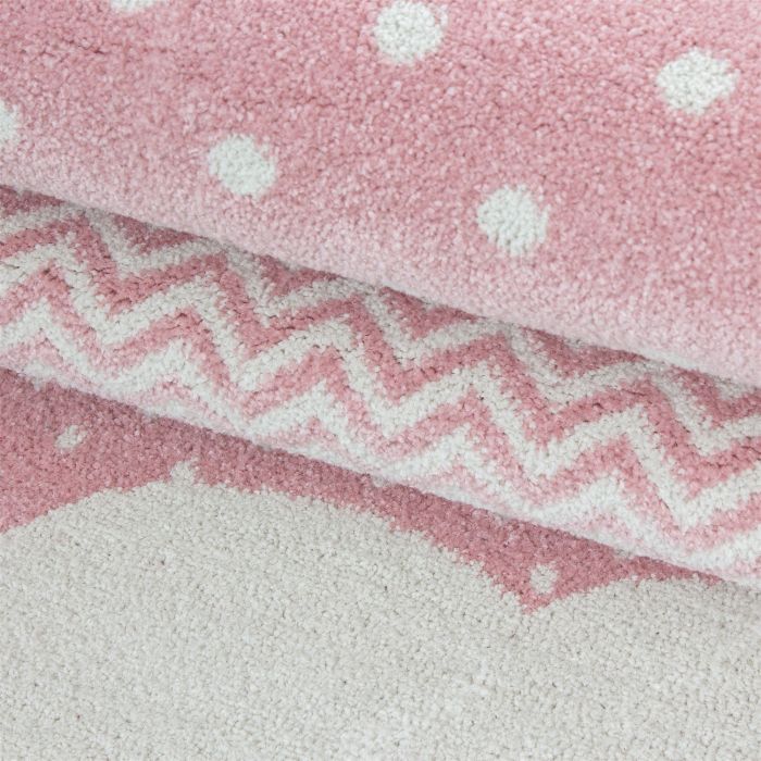 Bambi Wolken kinderzimmer teppich kurzflor rechteckig 80x150cm rosa