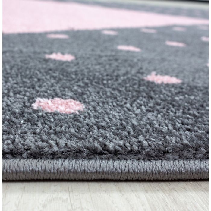 Bambi Herz kinderzimmer teppich kurzflor rechteckig 80x150cm rosa