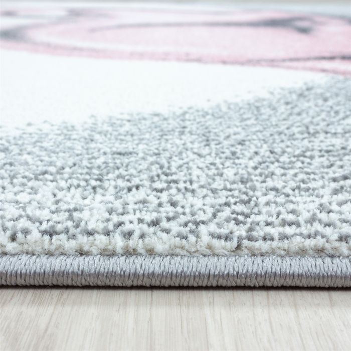Bambi Reh kinderzimmer teppich kurzflor rechteckig 80x150cm rosa