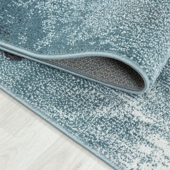 Bambi Schildkröte kinderzimmer teppich kurzflor rund Ø 120cm blau