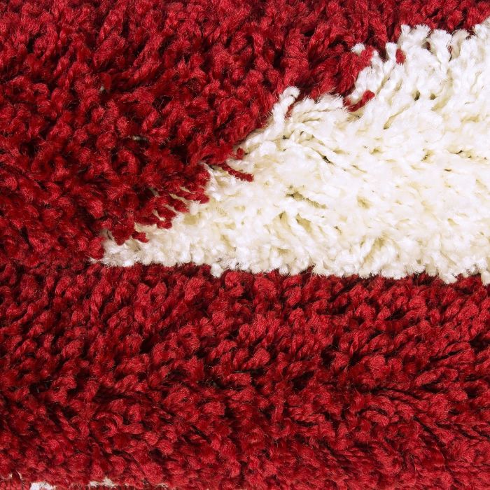 Fun Shaggy fußball kinderzimmer teppich hochflor rund Ø 100cm rot