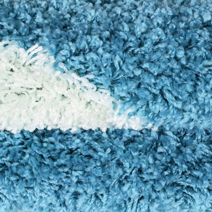 Fun Shaggy fußball kinderzimmer teppich hochflor rund Ø 100cm türkis