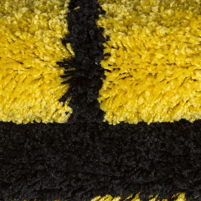 Fun Shaggy fußball kinderzimmer teppich hochflor rund Ø 120cm gelb