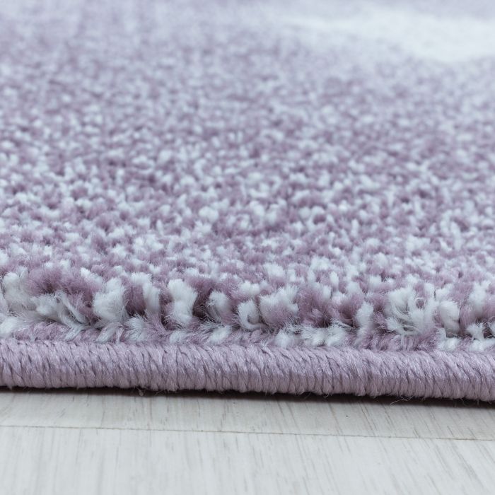 Funny Einhorn baby kinderzimmer teppich kurzflor rund Ø 160cm violett