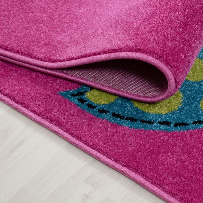 Kids Eulen kinderzimmer teppich kurzflor rechteckig 160x230cm lila
