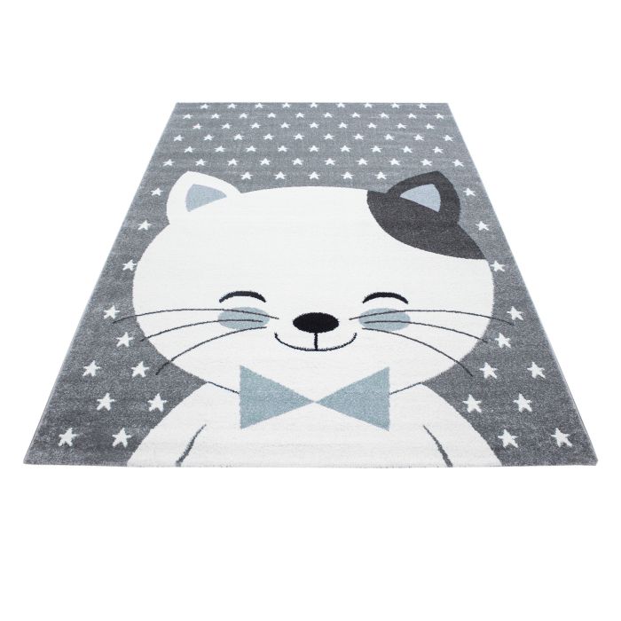 Kids Kätzchen kinderzimmer teppich kurzflor rechteckig 160x230cm blau