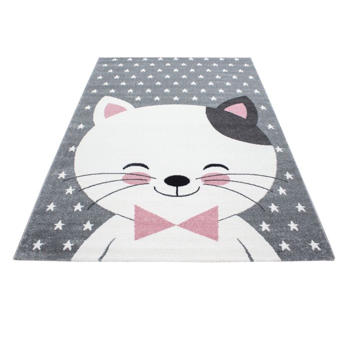 Kids Kätzchen kinderzimmer teppich kurzflor rechteckig 160x230cm rosa