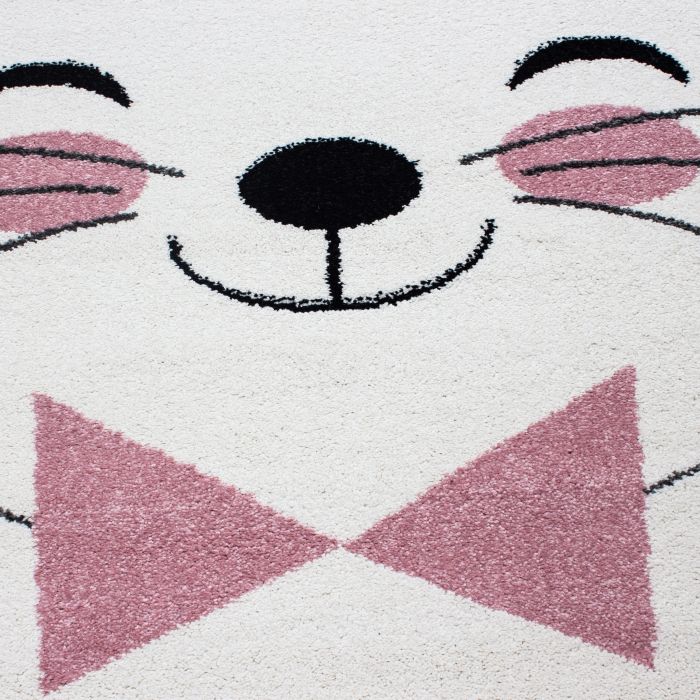 Kids Kätzchen kinderzimmer teppich kurzflor rechteckig 160x230cm rosa