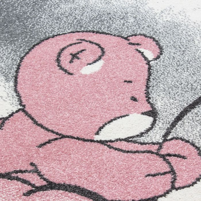 Kids Wolken kinderzimmer teppich kurzflor rechteckig 80x150cm rosa