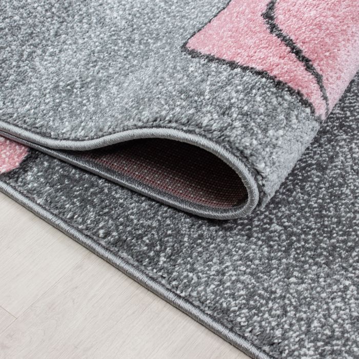 Kids Wolken kinderzimmer teppich kurzflor rechteckig 80x150cm rosa