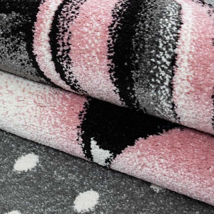 Kids Einhorn kinderzimmer teppich kurzflor rechteckig 80x150cm rosa