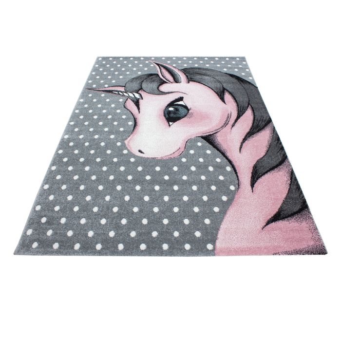 Kids Einhorn kinderzimmer teppich kurzflor rechteckig 80x150cm rosa