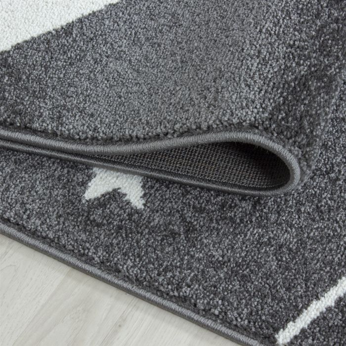 Kids Sterne kinderzimmer teppich kurzflor rechteckig 80x150cm grau