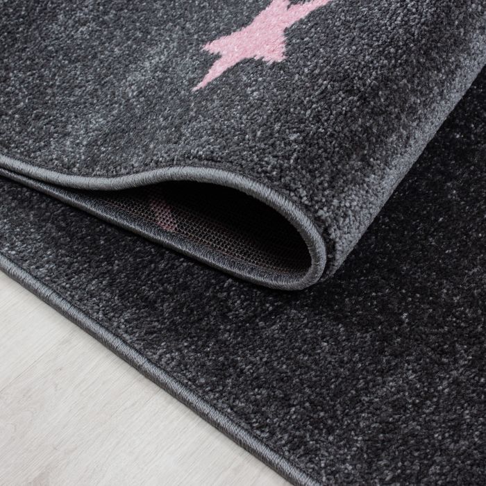 Kids Sterne kinderzimmer teppich kurzflor rechteckig 80x150cm rosa
