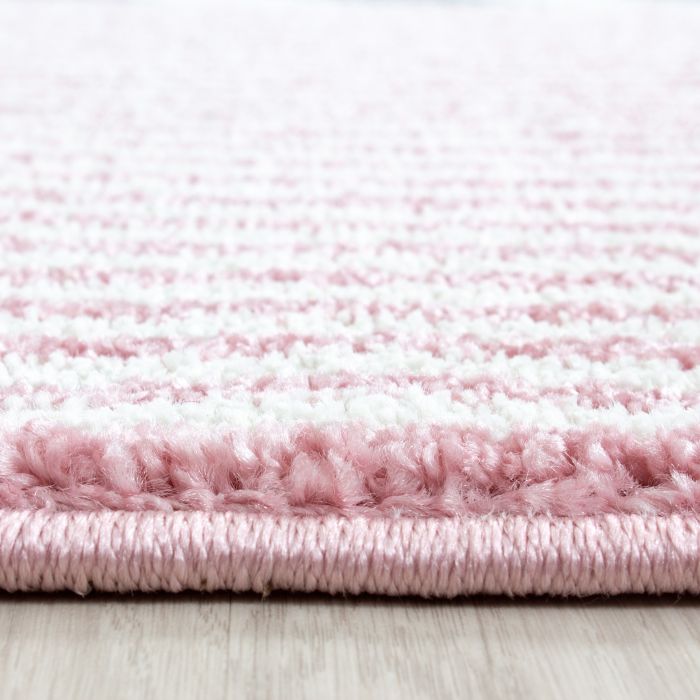 Kids Wunderland kinderzimmer teppich kurzflor rund Ø 120cm rosa