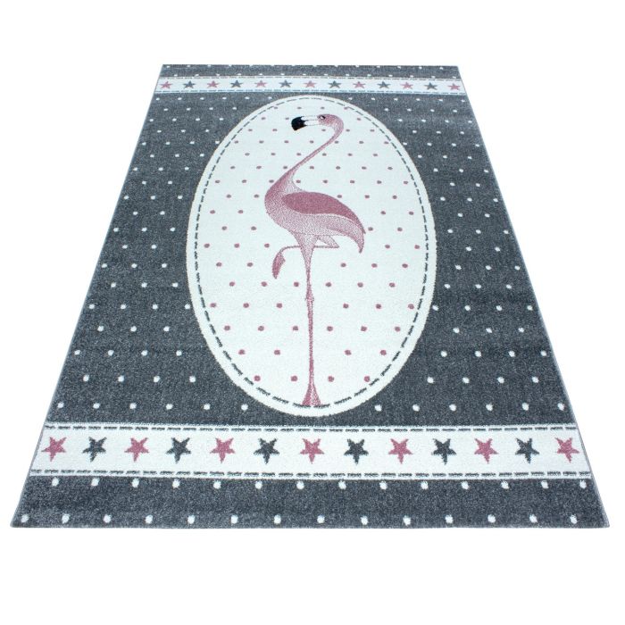 Kids Flamingo kinderzimmer teppich kurzflor rechteckig 80x150cm rosa