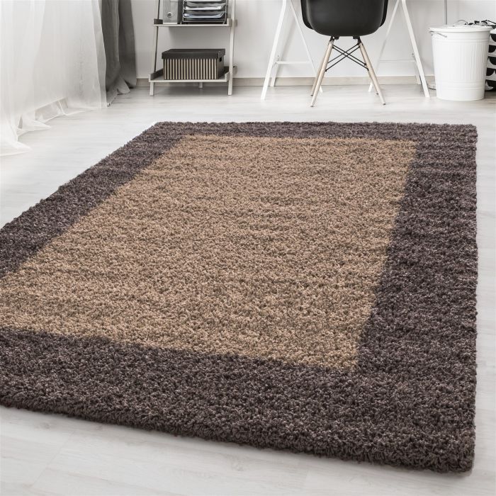 Life Shaggy Schatten teppich hochflor rechteckig 240x340cm taupe