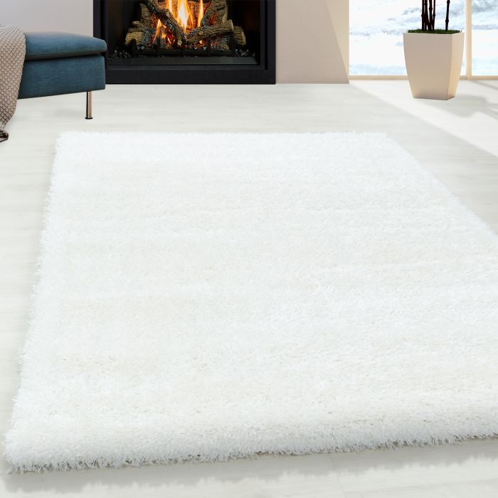 Brilliant Shaggy teppich hochflor rechteckig 80x150cm schneeweiß