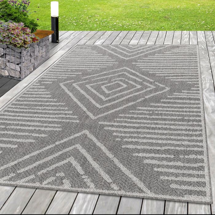 Aruba Aim teppich indoor/outdoor flachgewebt rechteckig 60x100cm grau