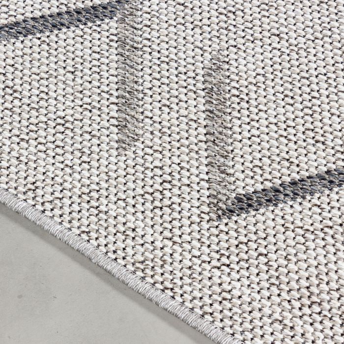 Aruba Wavy teppich indoor/outdoor flachgewebt läufer 80x250cm creme