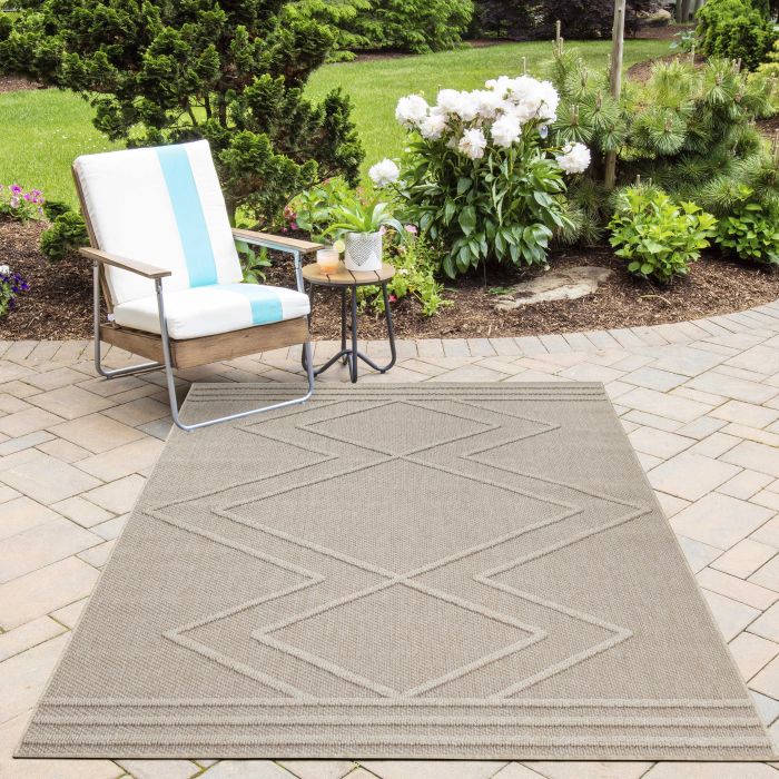 Patara Zigzag teppich indoor/outdoor rechteckig 80x150cm beige