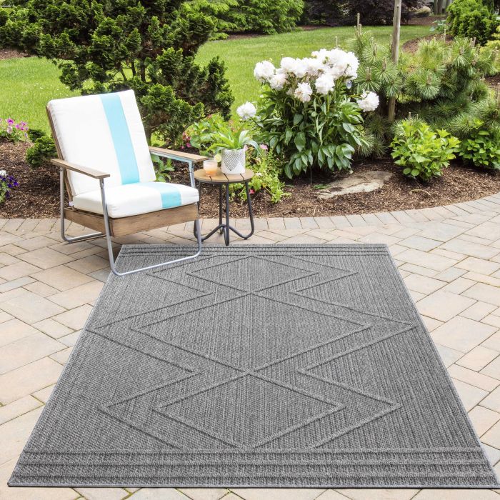 Patara Zigzag teppich indoor/outdoor rechteckig 140x200cm grau