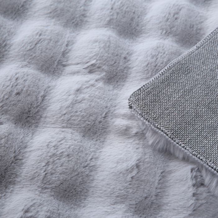 Ambiance 3D teppich fluffy hochflor rechteckig 200x290cm silber