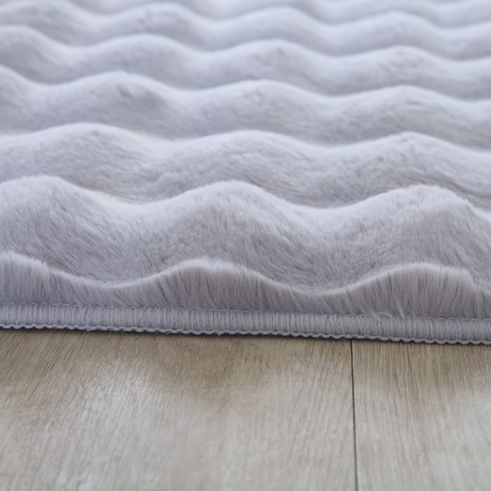 Ambiance 3D teppich fluffy hochflor rechteckig 200x290cm silber