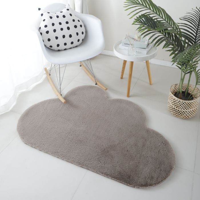 Caty Wolke kinderteppich einfarbiger fluffy hochflor 80x120cm beige