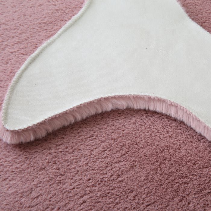 Caty Walfisch kinderteppich einfarbiger fluffy hochflor 80x120cm rosa