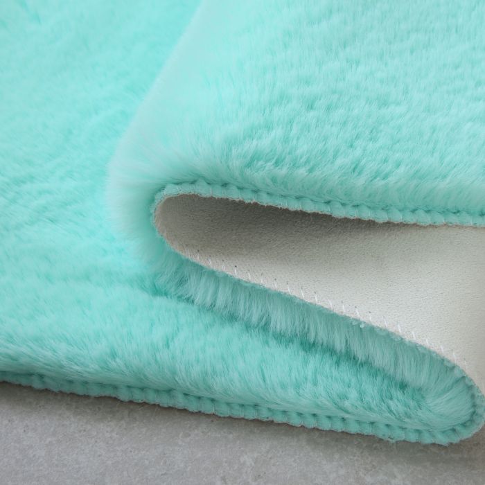 Caty Herz kinderteppich einfarbiger fluffy hochflor 90x90cm mintgrün