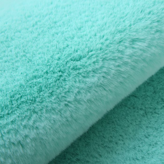 Caty Herz kinderteppich einfarbiger fluffy hochflor 90x90cm mintgrün