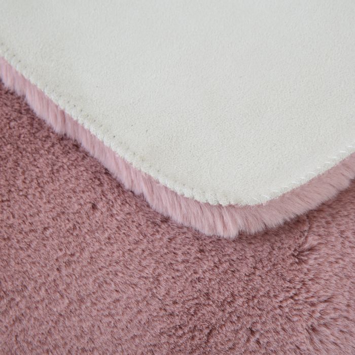 Caty Elefant kinderteppich einfarbiger fluffy hochflor 80x100cm rosa