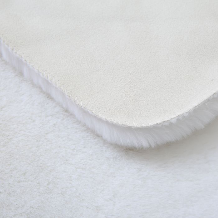Caty Elefant kinderteppich einfarbiger fluffy hochflor 80x100cm weiß