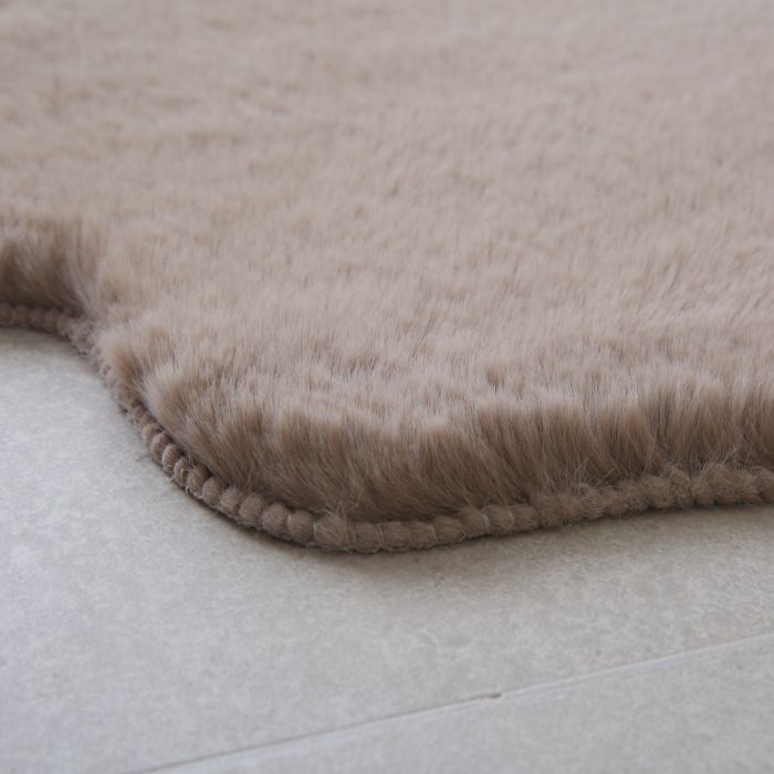 Caty Dino kinderteppich einfarbiger fluffy hochflor 80x100cm beige