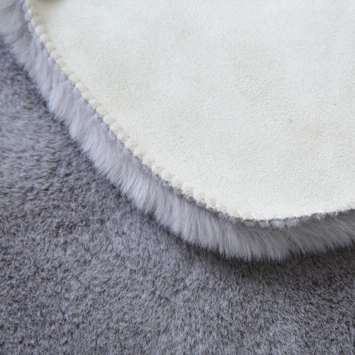 Caty Dino kinderteppich einfarbiger fluffy hochflor 80x100cm silber