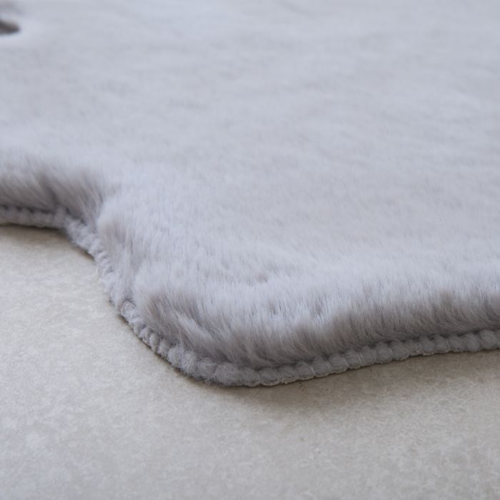 Caty Dino kinderteppich einfarbiger fluffy hochflor 80x100cm silber