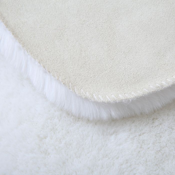 Caty Dino kinderteppich einfarbiger fluffy hochflor 80x100cm weiß