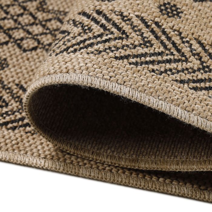 Dhaka Shapl teppich indoor/outdoor läufer 80x150cm jute schwarz