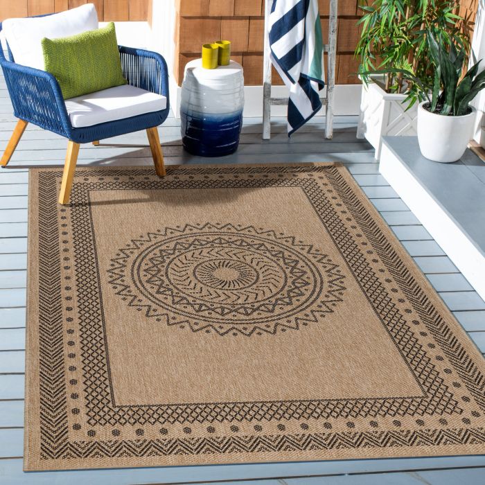 Dhaka Shapl teppich indoor/outdoor rechteckig 280x370cm jute schwarz