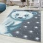 Bambi Eisbär kinderzimmer teppich kurzflor rechteckig 80x150cm blau