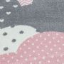 Bambi Wolken kinderzimmer teppich kurzflor rechteckig 80x150cm rosa