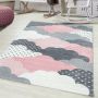 Bambi Wolken kinderzimmer teppich kurzflor rechteckig 80x150cm rosa